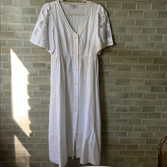 Madewell Cassie White Linen Dress - Picture 5 of 15